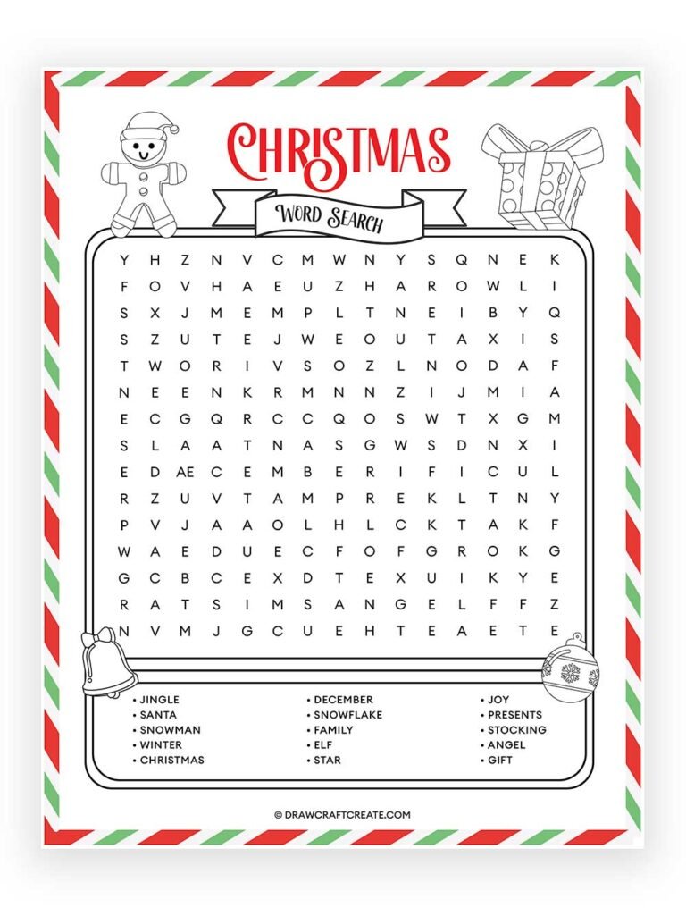 Free Printable Christmas Word Search - Printable Christmas Word Search 768x1025 