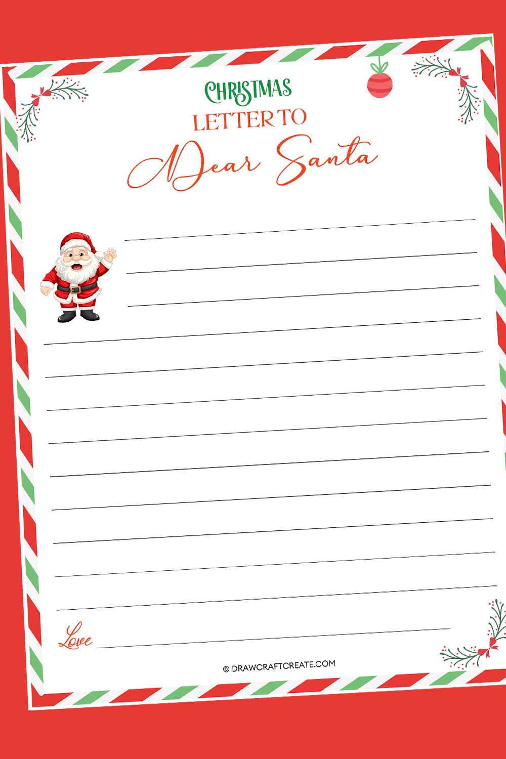 Printable Dear Santa Letter Template