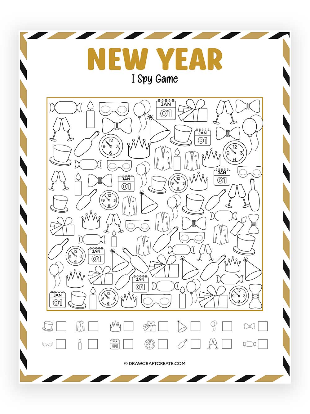 Printable New Year I Spy