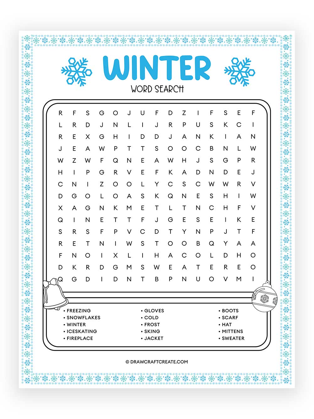 Printable Winter Word Search