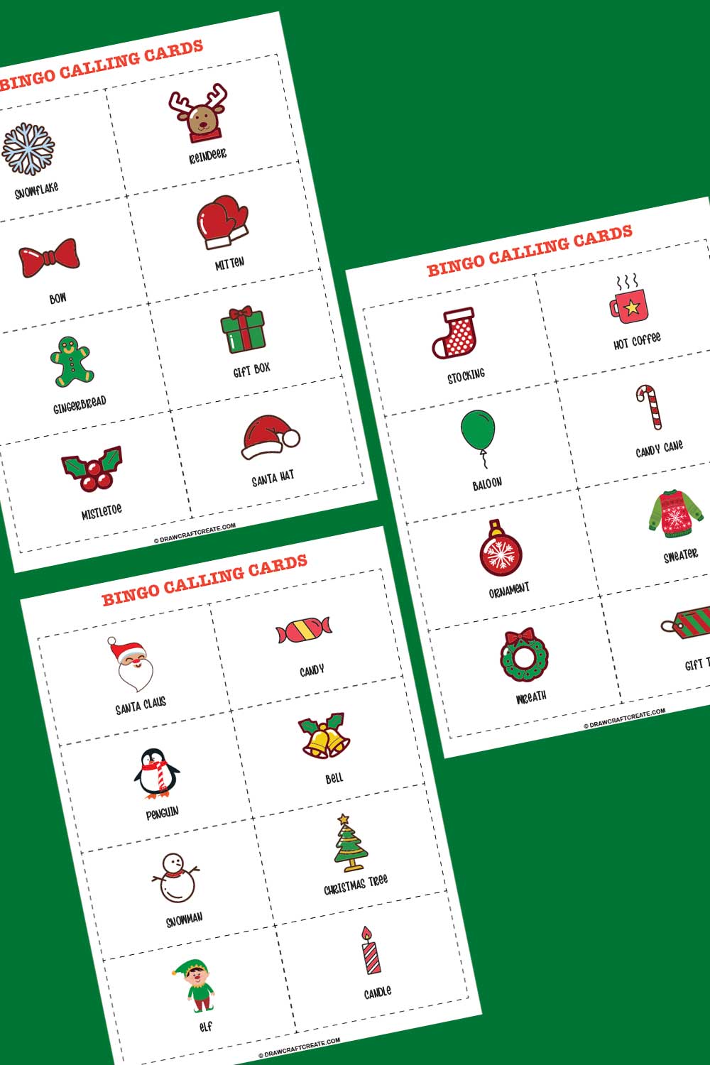 christmas bingo calling cards