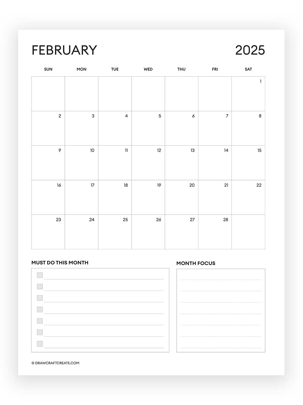 february 2025 calendar