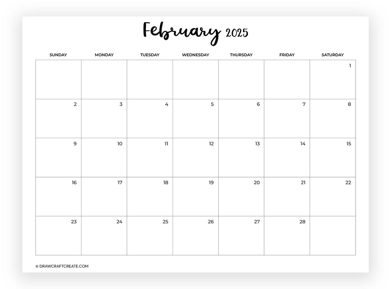 february 2025 calendar