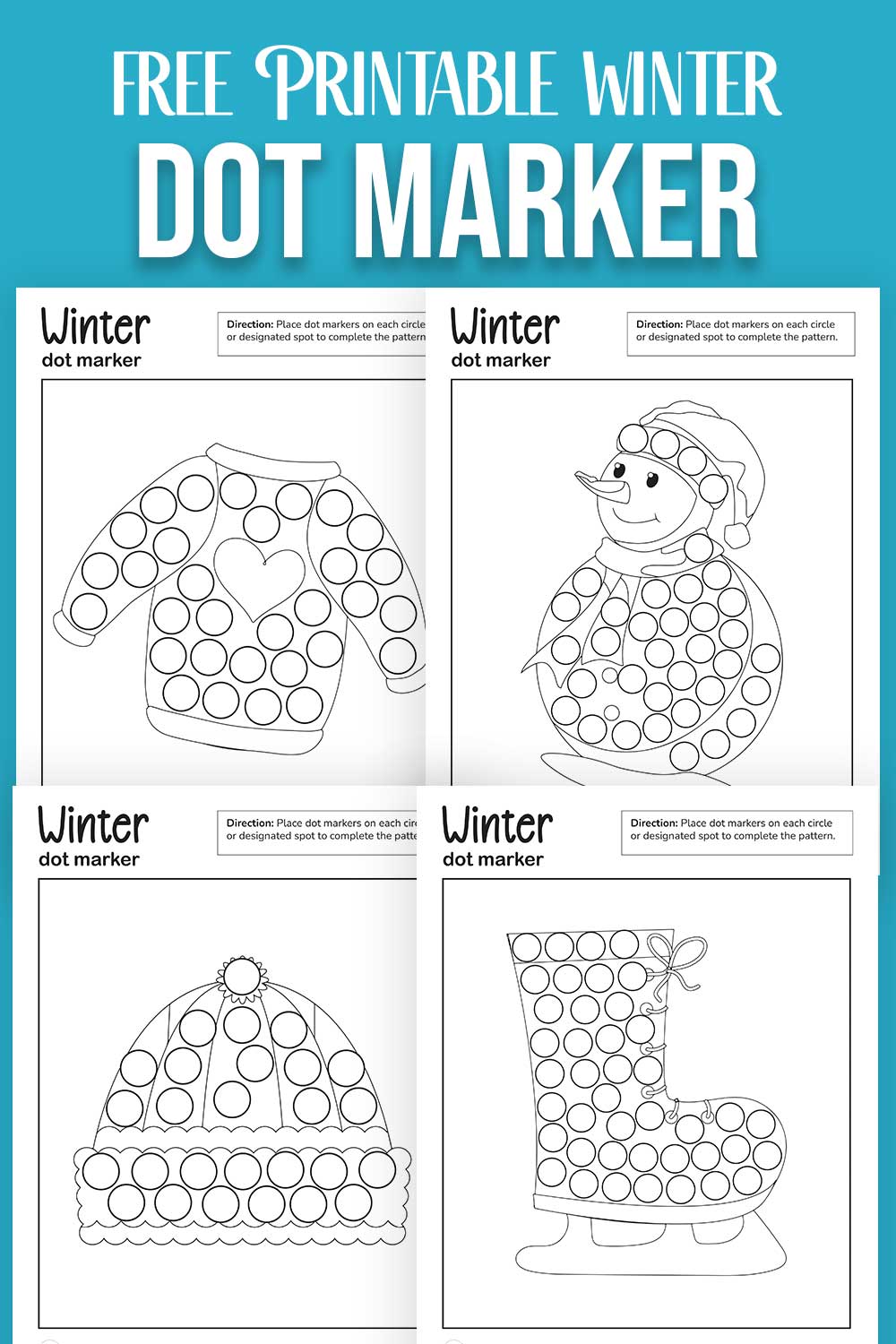 free printable winter dot marker