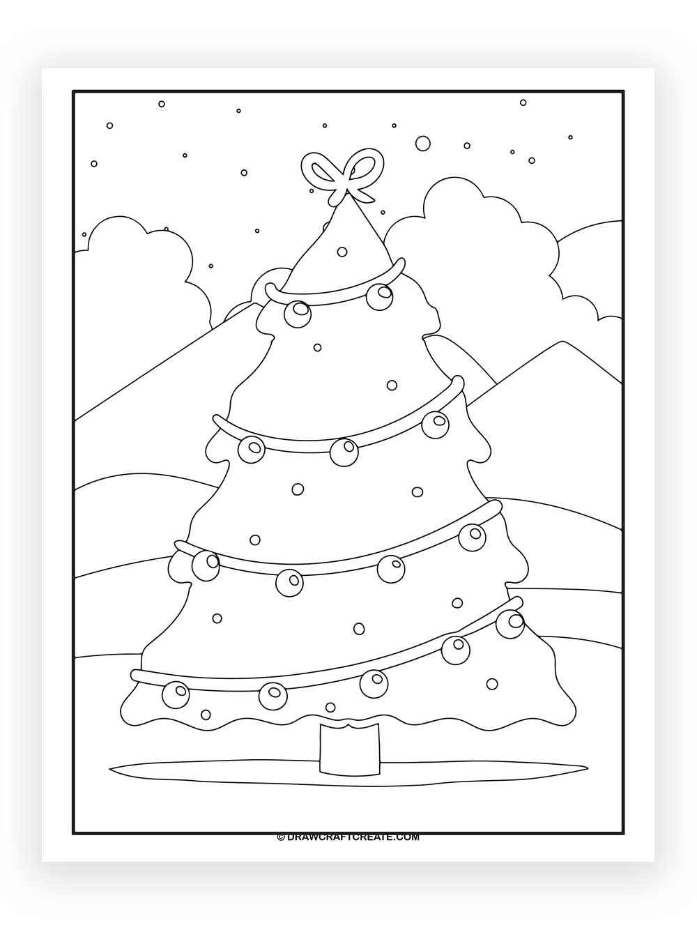 printable christmas tree coloring page