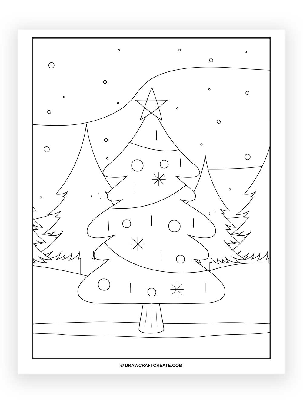 printable christmas tree coloring page