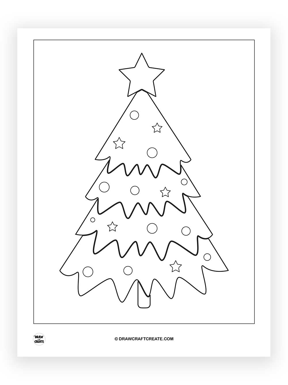 printable christmas tree coloring page