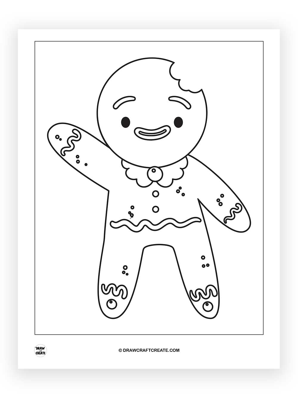 printable gignerbread coloring page