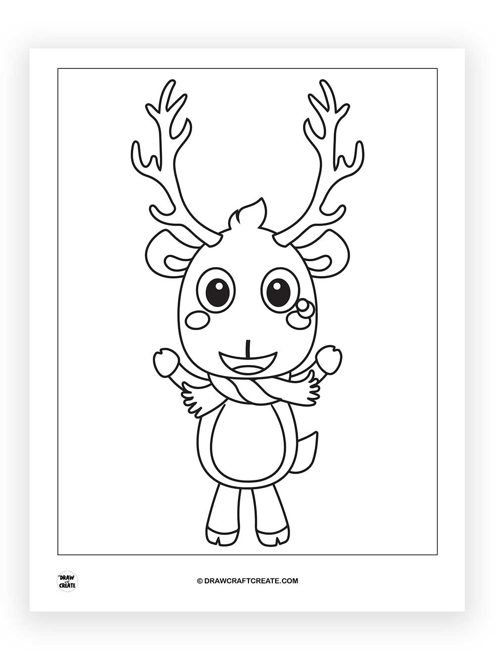 printable reindeer coloring page