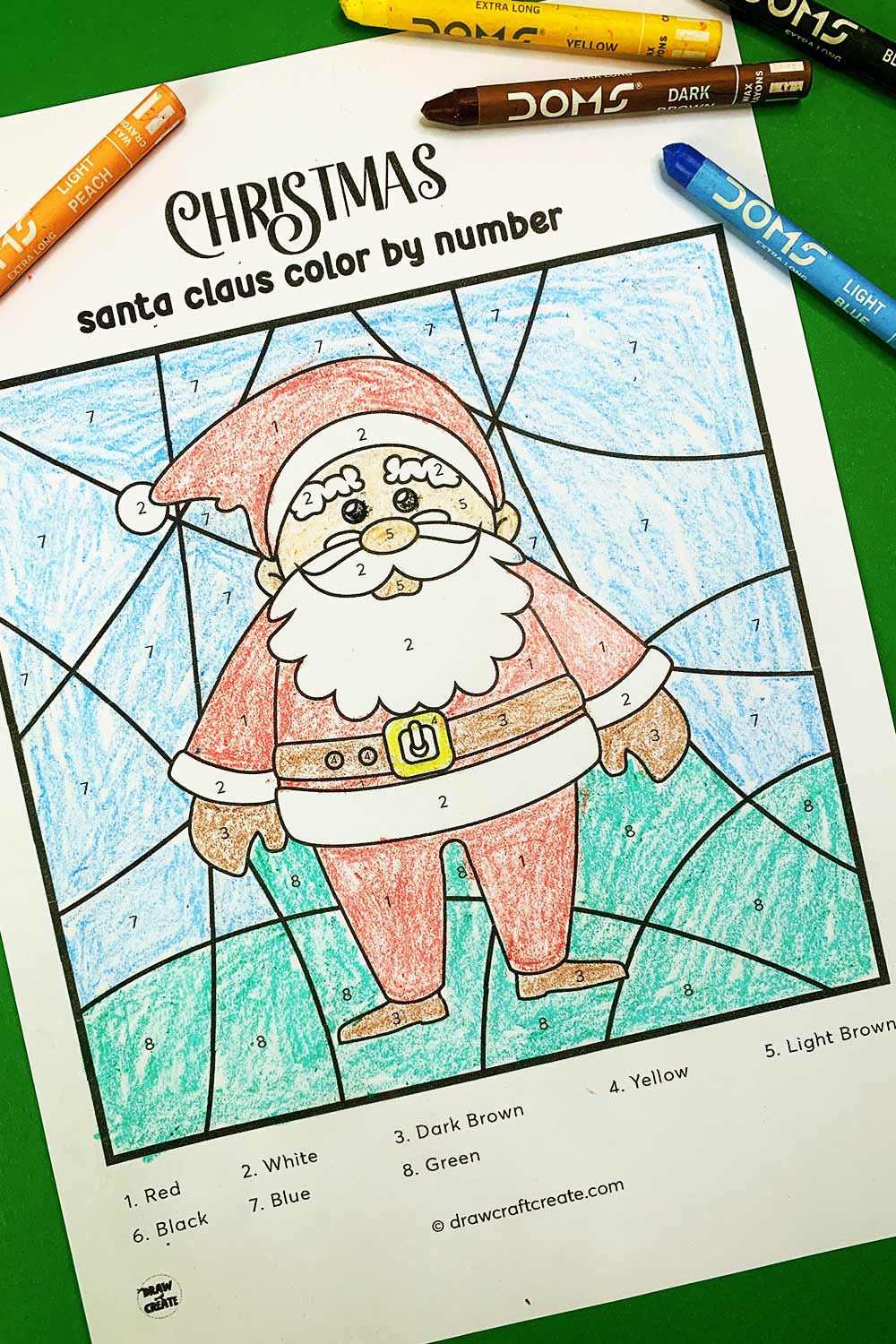 santa color by number