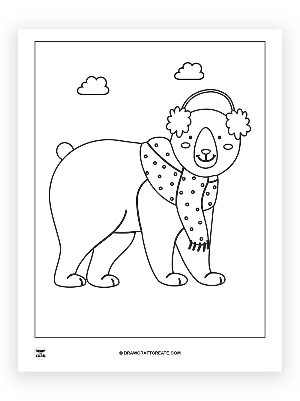 winter bear coloring pages