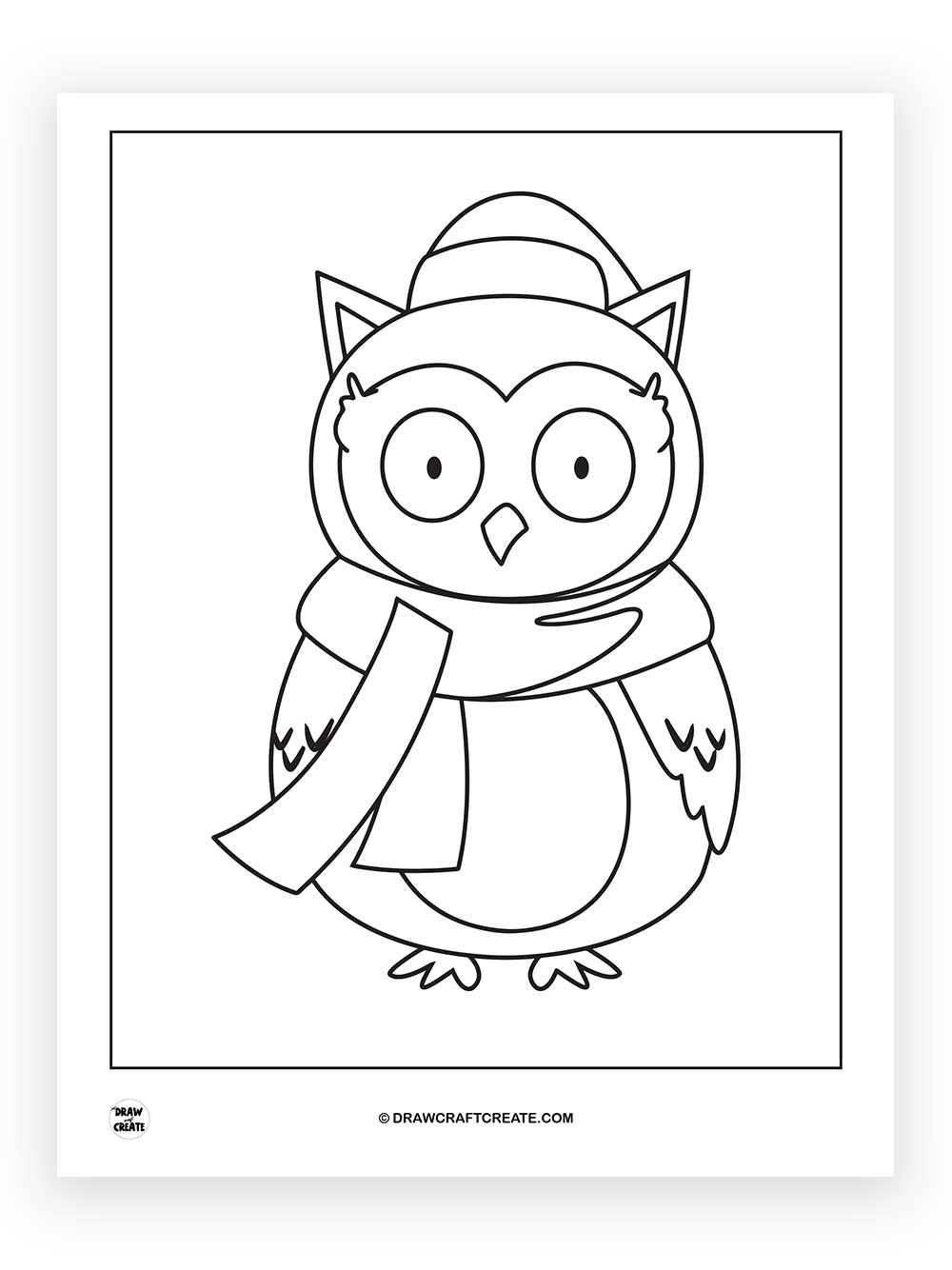 winter owl coloring page