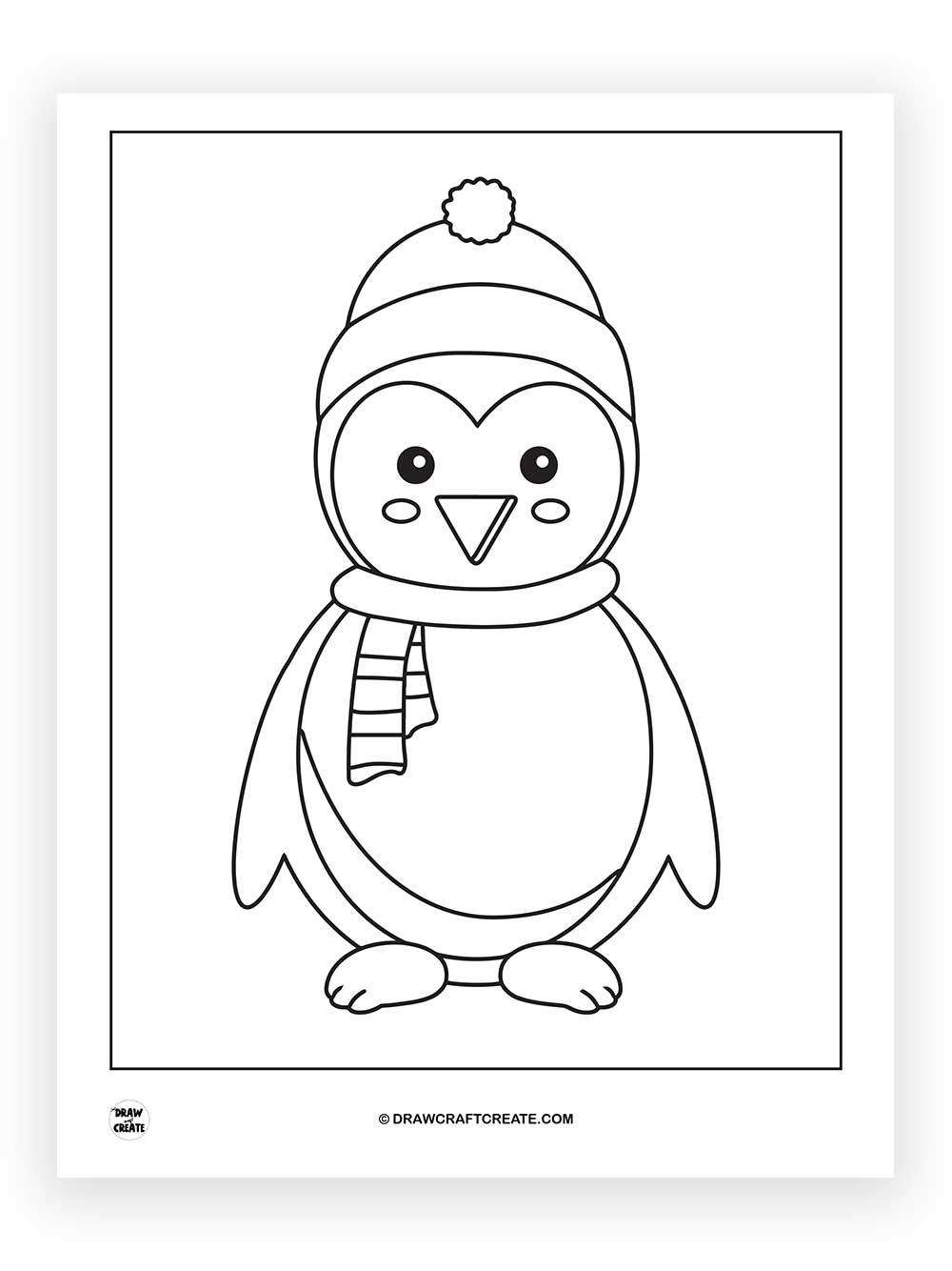 winter penguin coloring pages