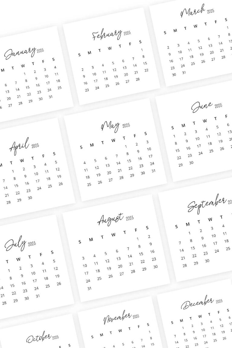 Free Printable 2025 Mini Calendar Card Draw Craft Create