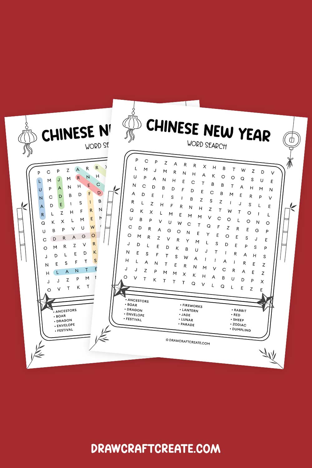 Chinese New Year Word Search Printable Answer