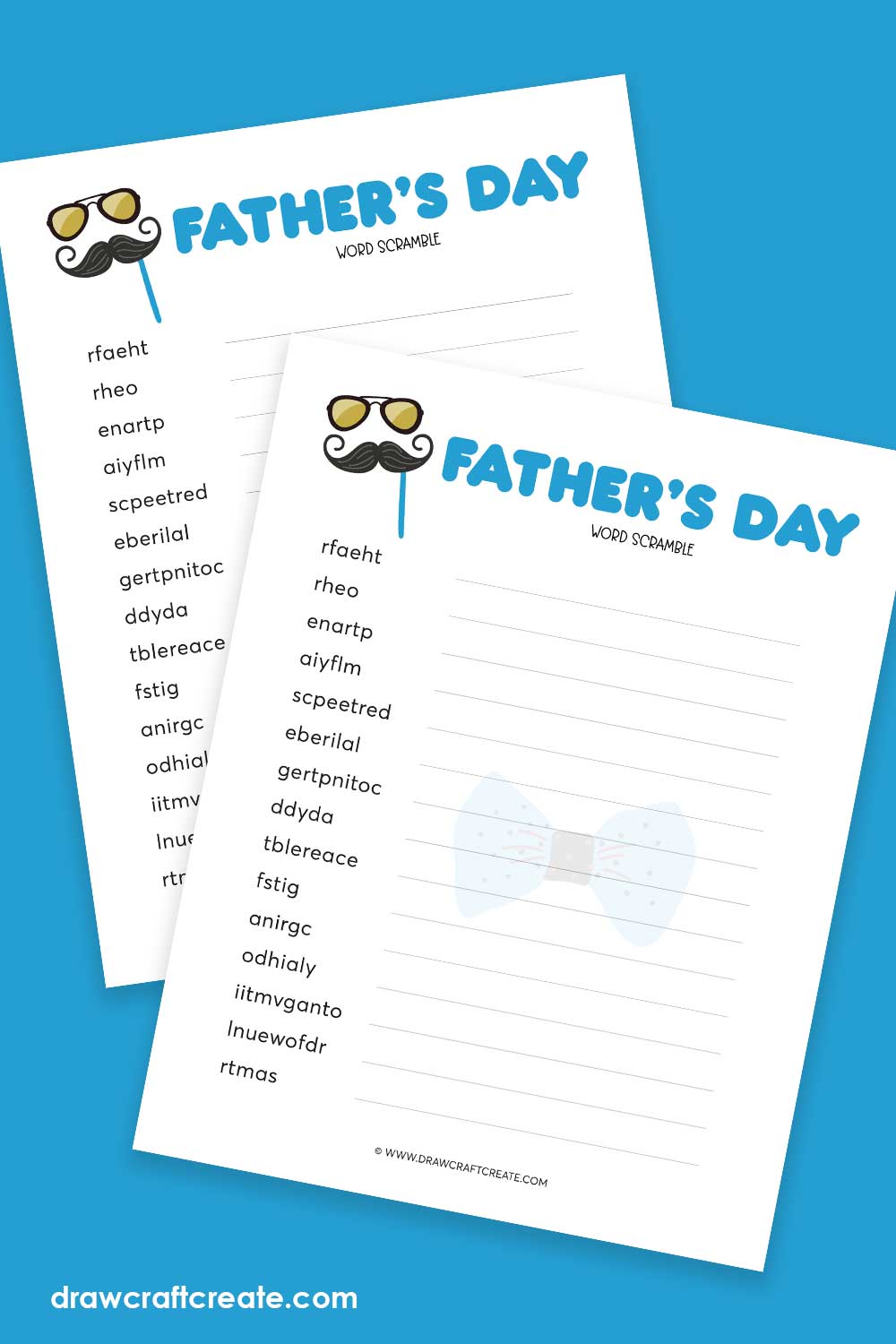 Father's Day Word Scramble Printable