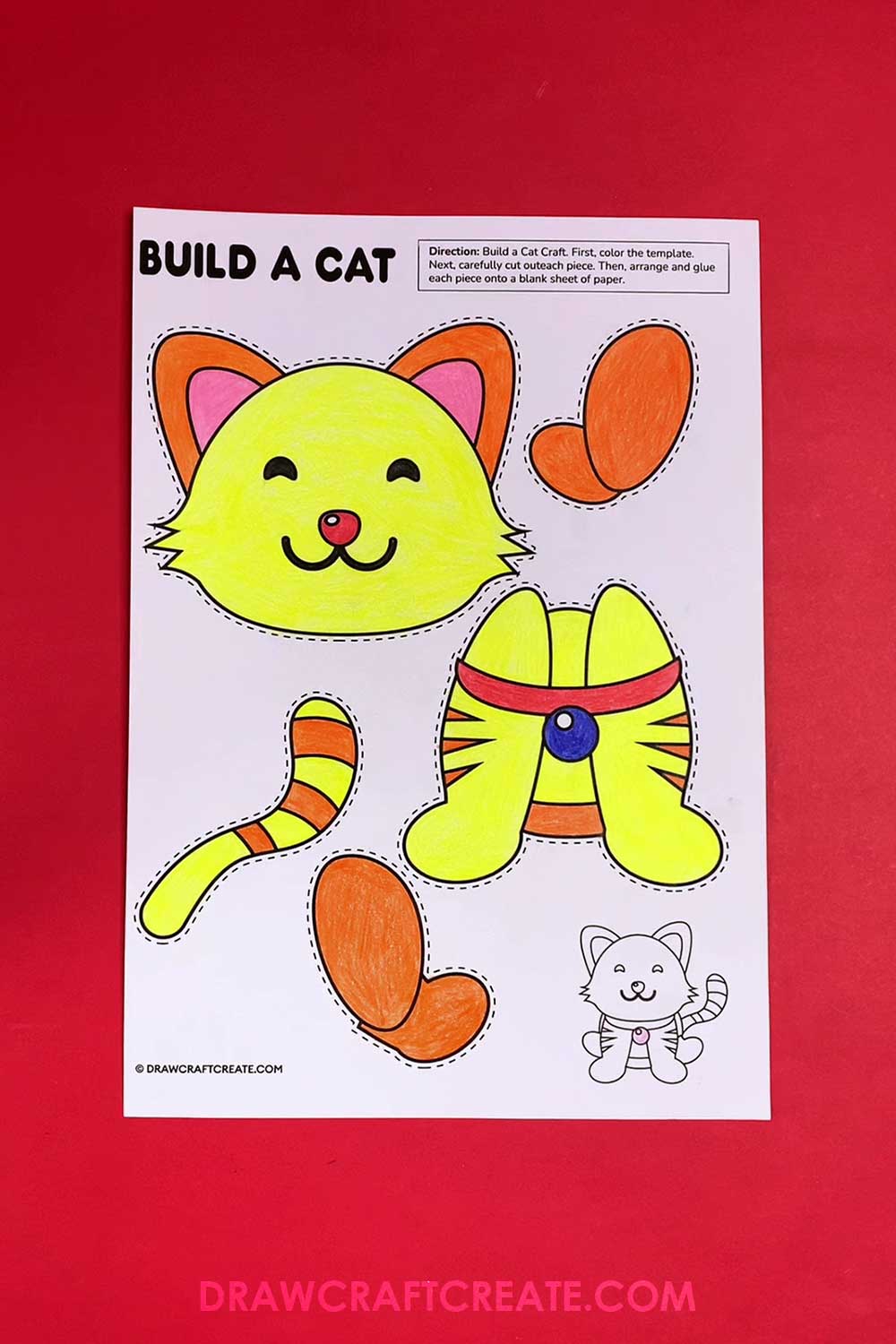 Free Printable Build A Cat Craft