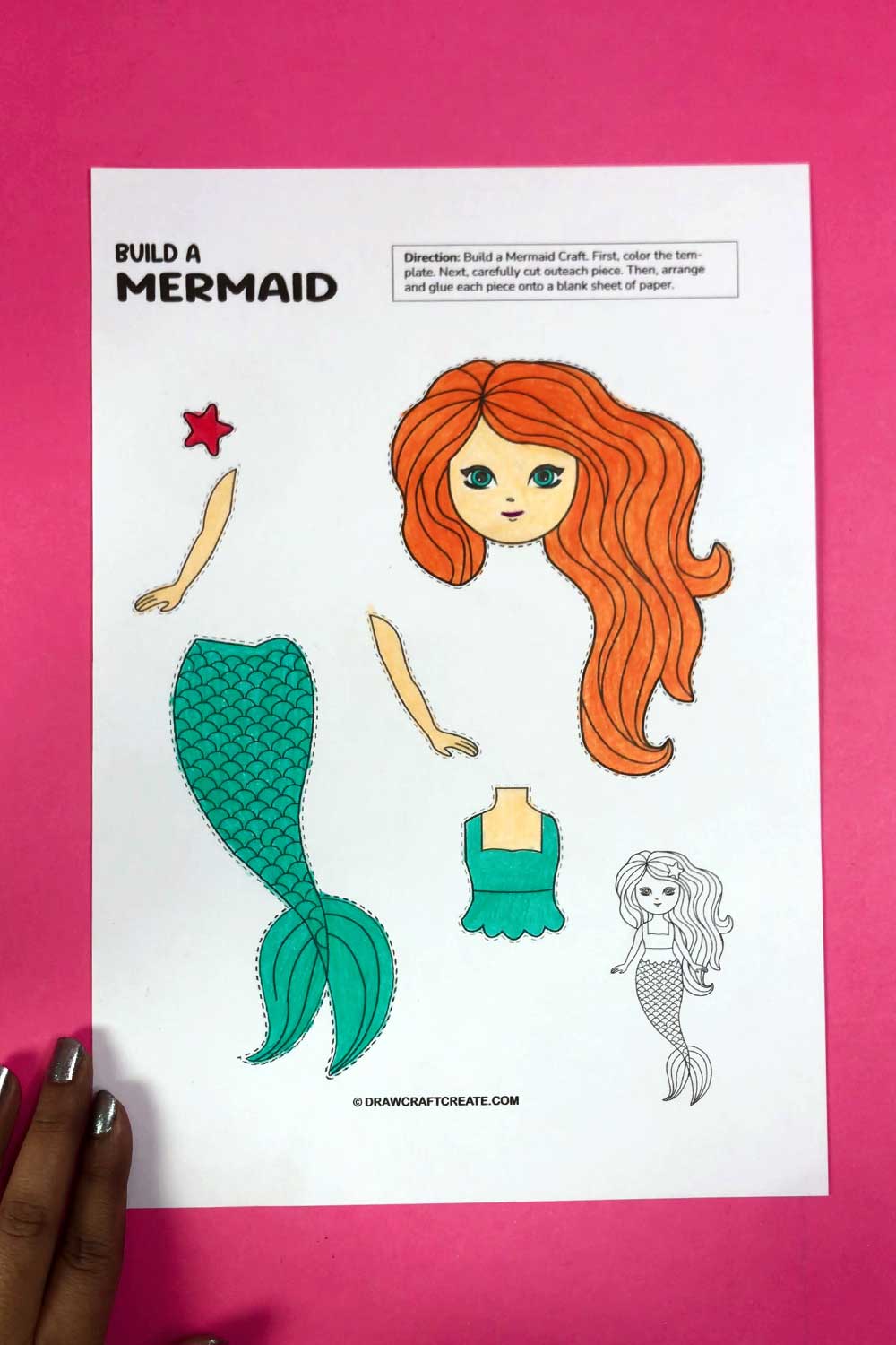 Free Printable Build A Mermaid Craft