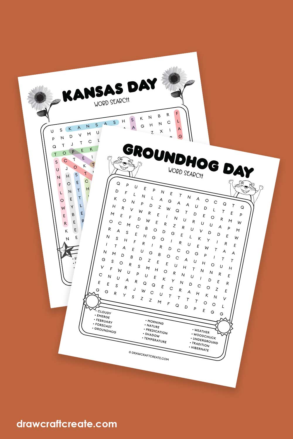 Free Printable Groundhog Day Word Search