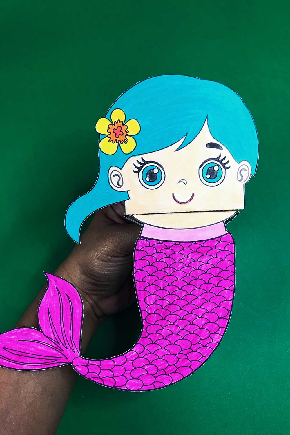 Free Printable Mermaid Puppet