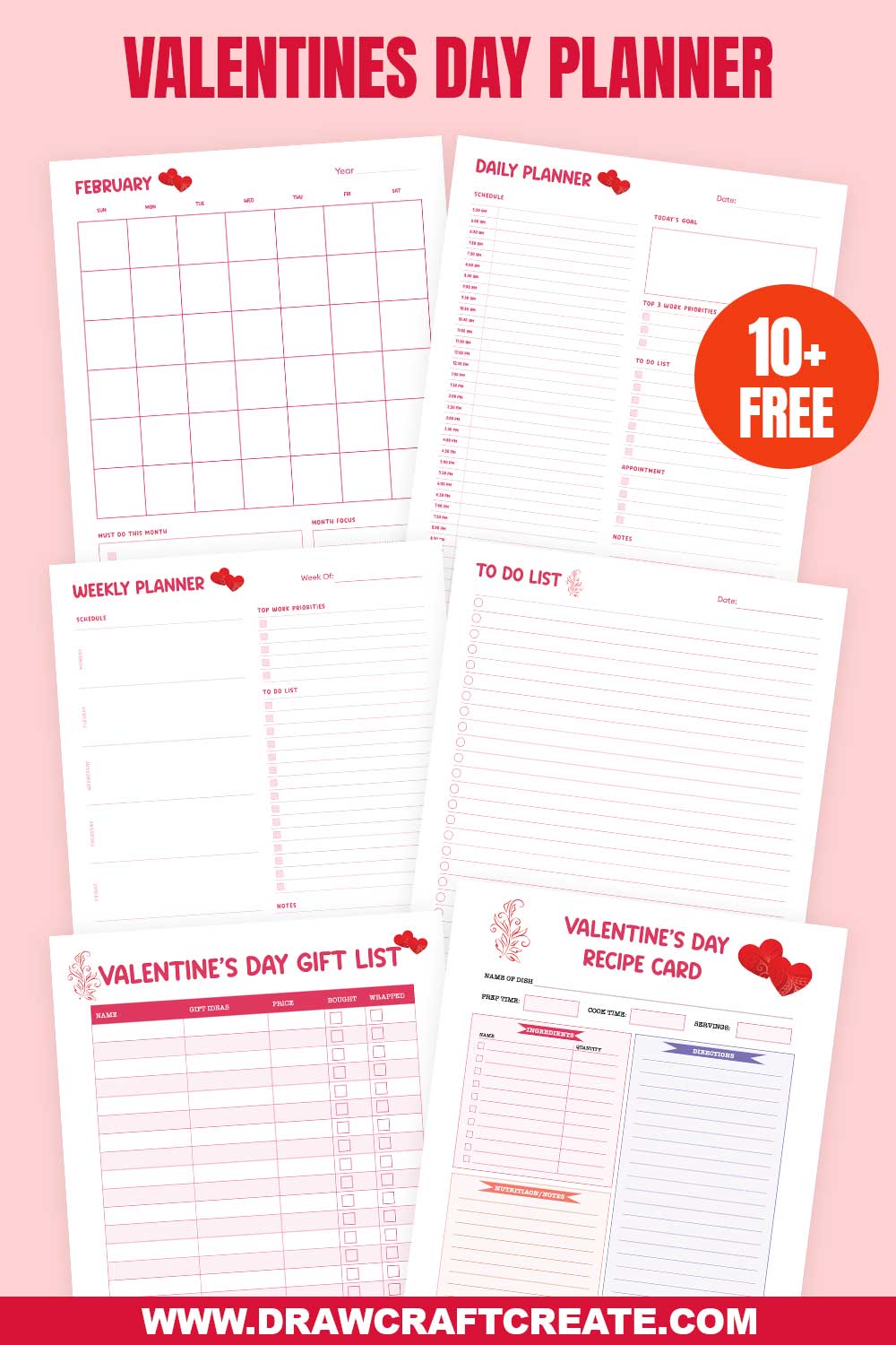 Free Printable Valentines Day Planner