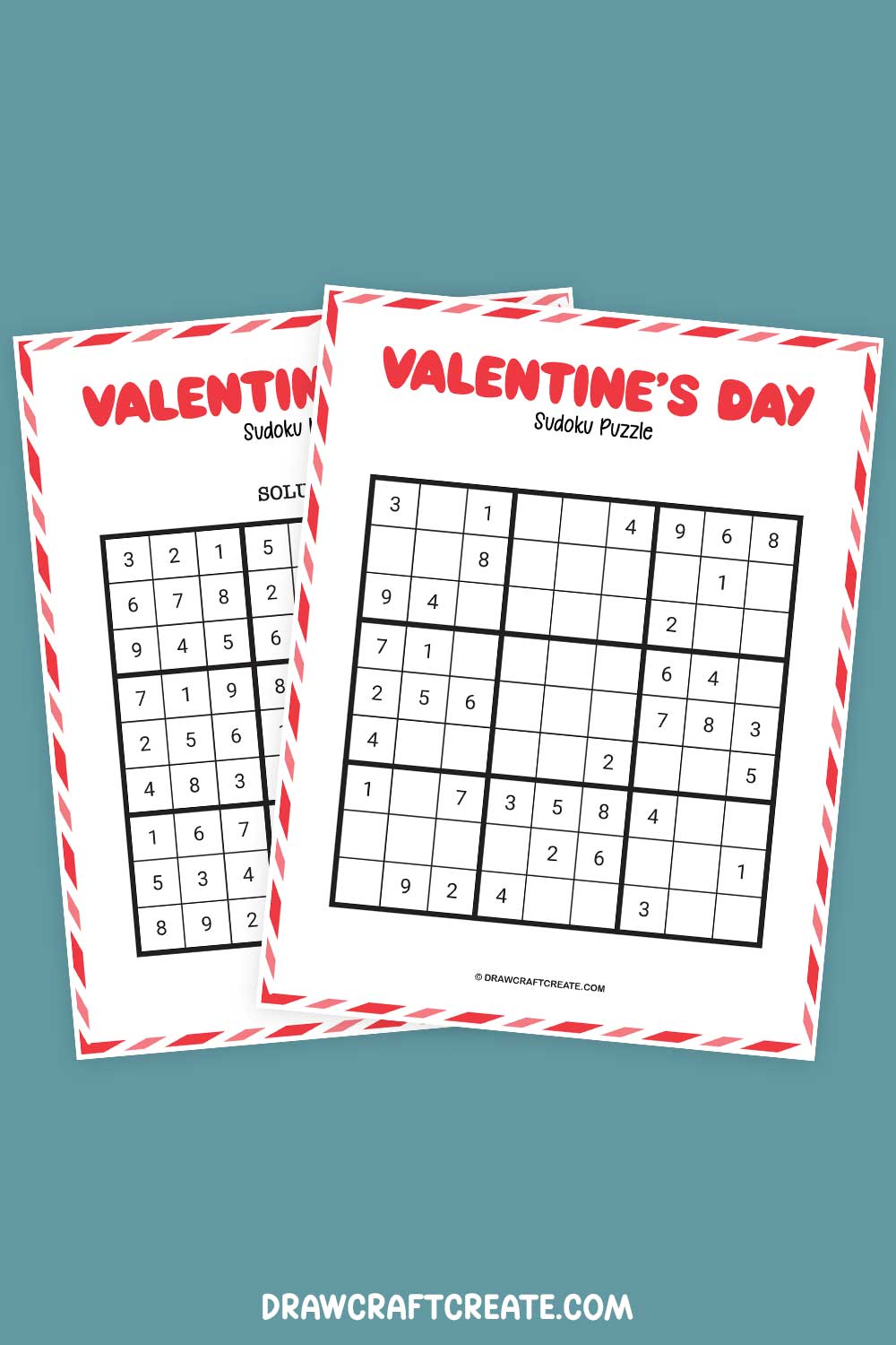 Free Printable Valentines Day Sudoku Solution