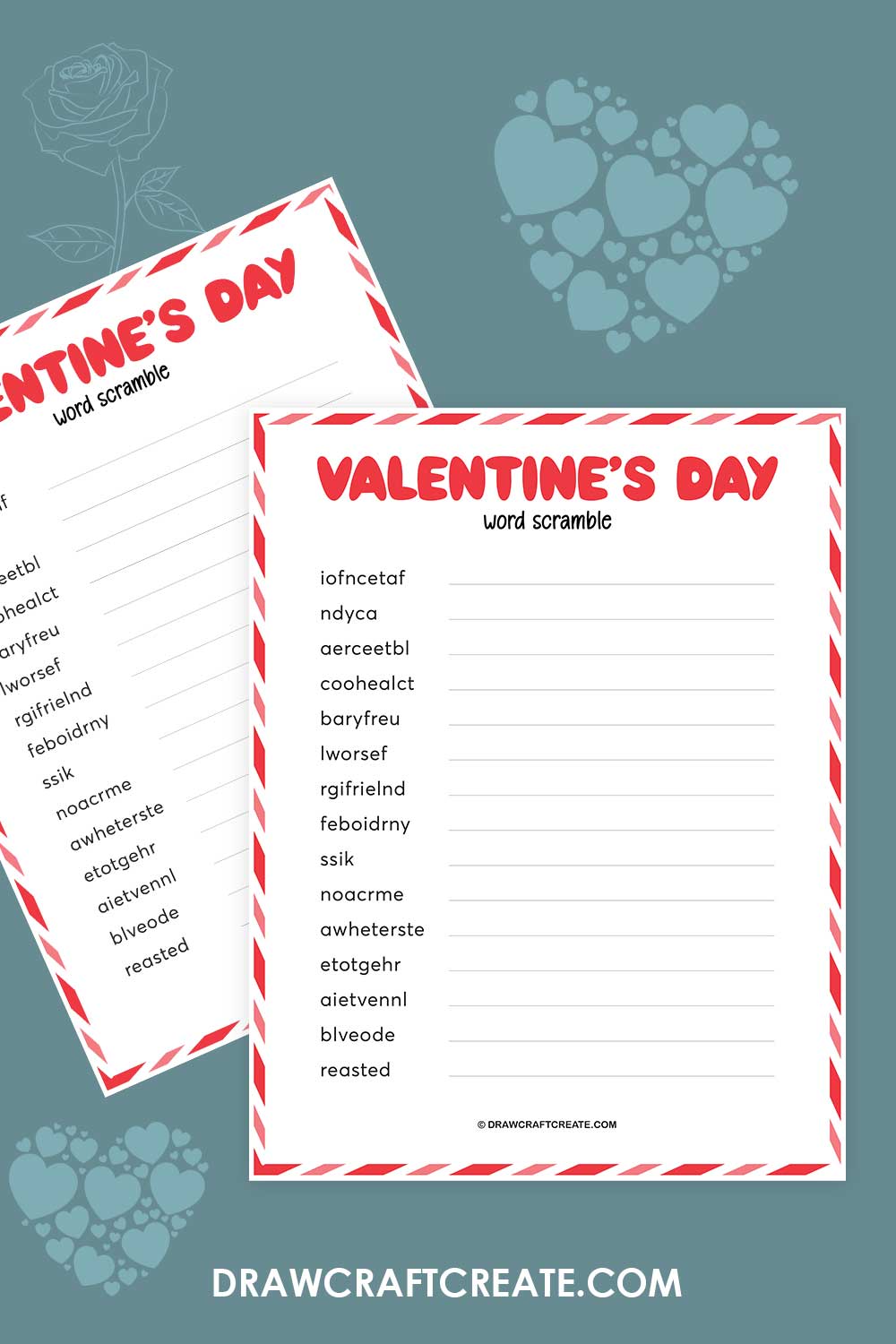 Free Printable Valentines Day Word Scramble