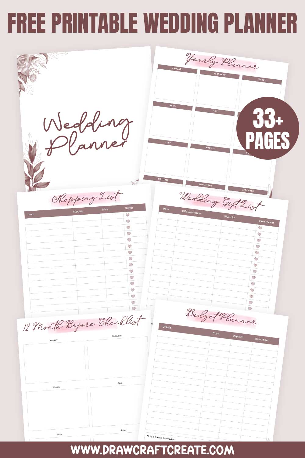 Free Printable Wedding Planner