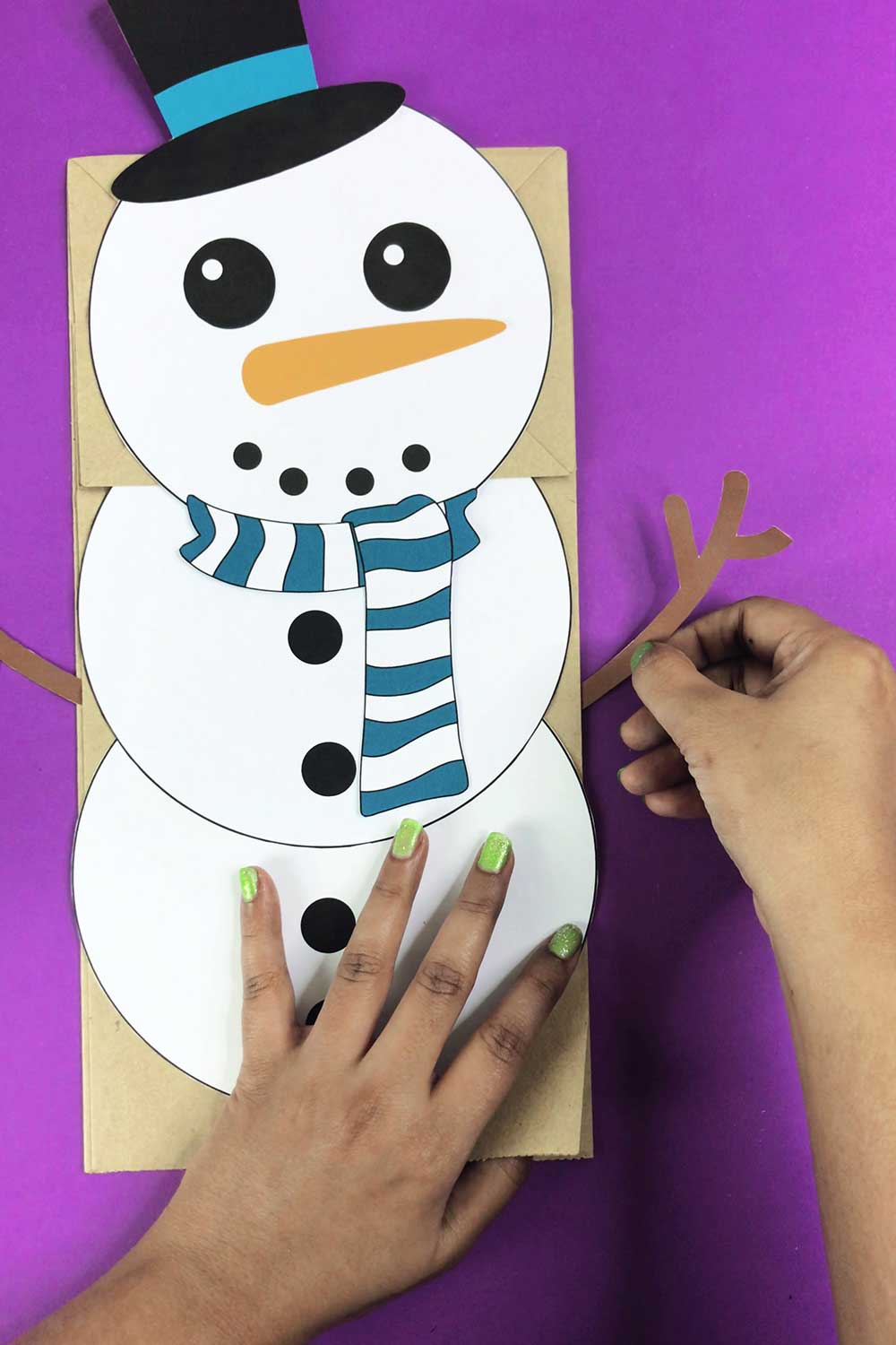 How to Make Paper Bag snowman Craft