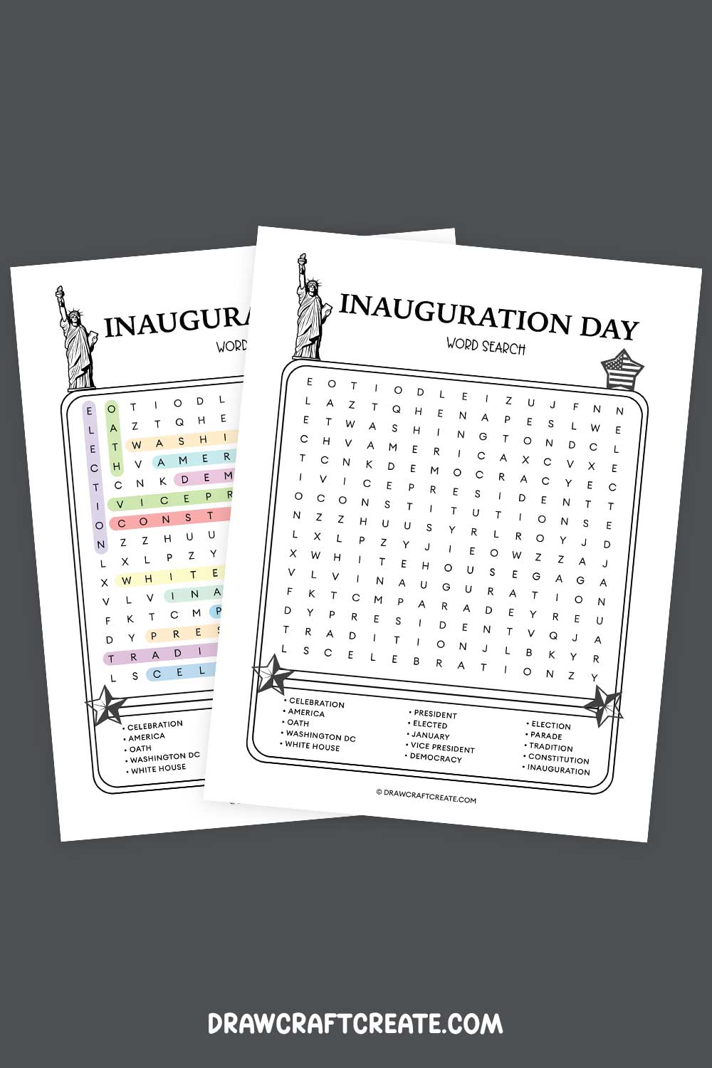 Inauguration Day Word Search Printable Answer