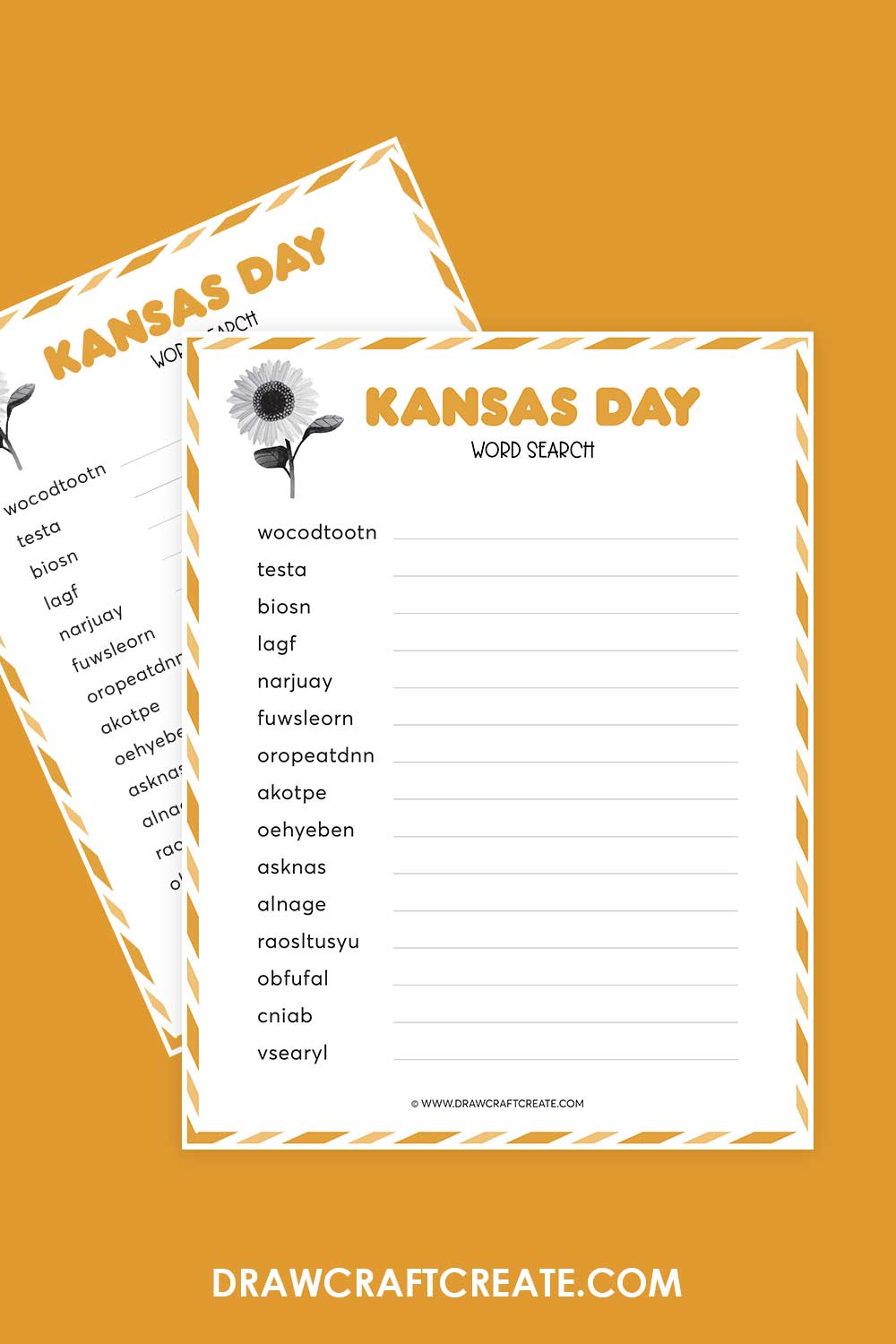 Kansas Day Word Scramble Printable