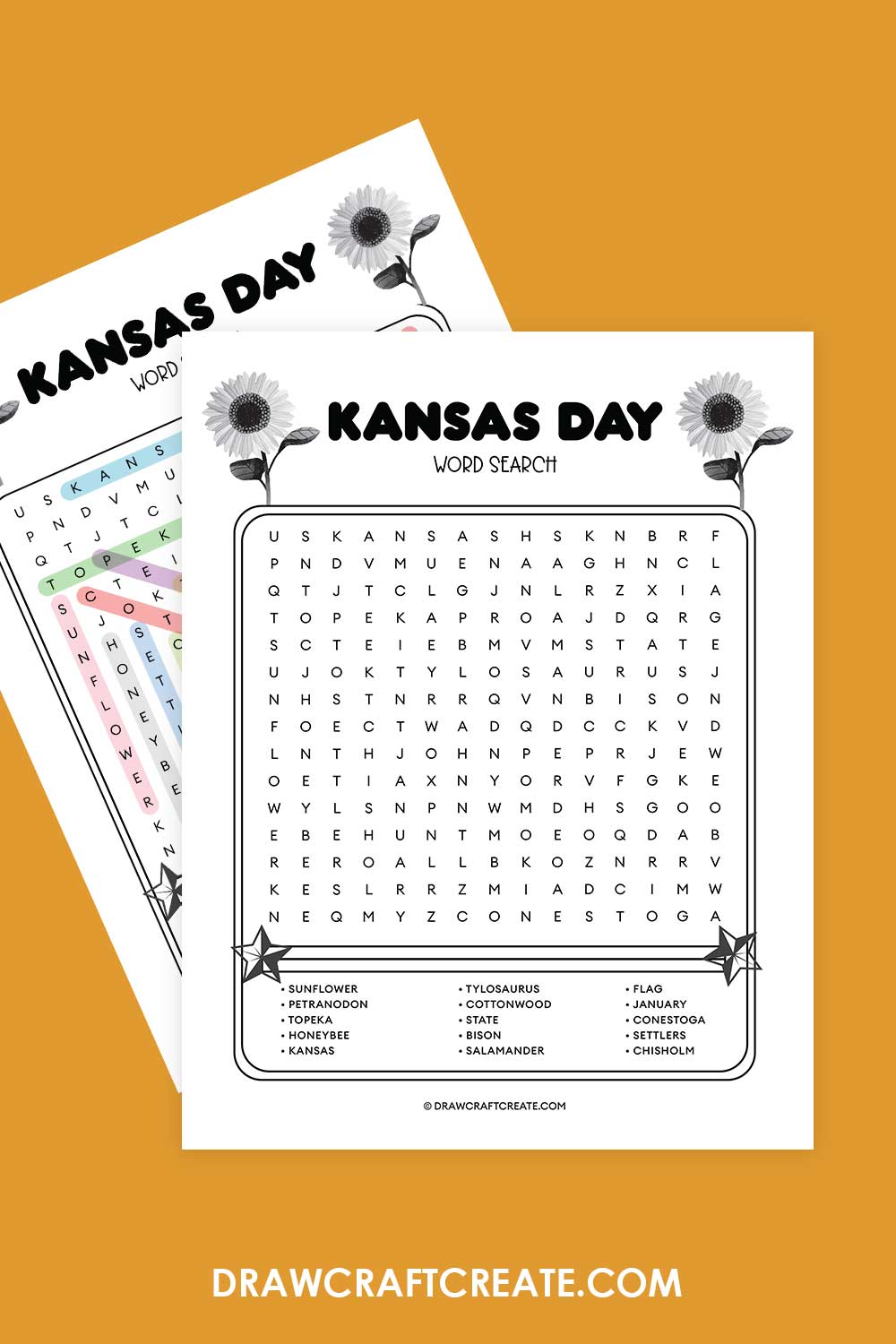 Kansas Day Word Search Printable