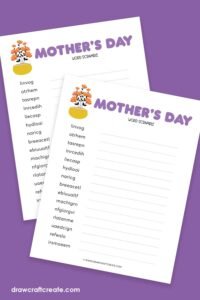 Mother's Day Word Scramble Printable - Draw Craft Create