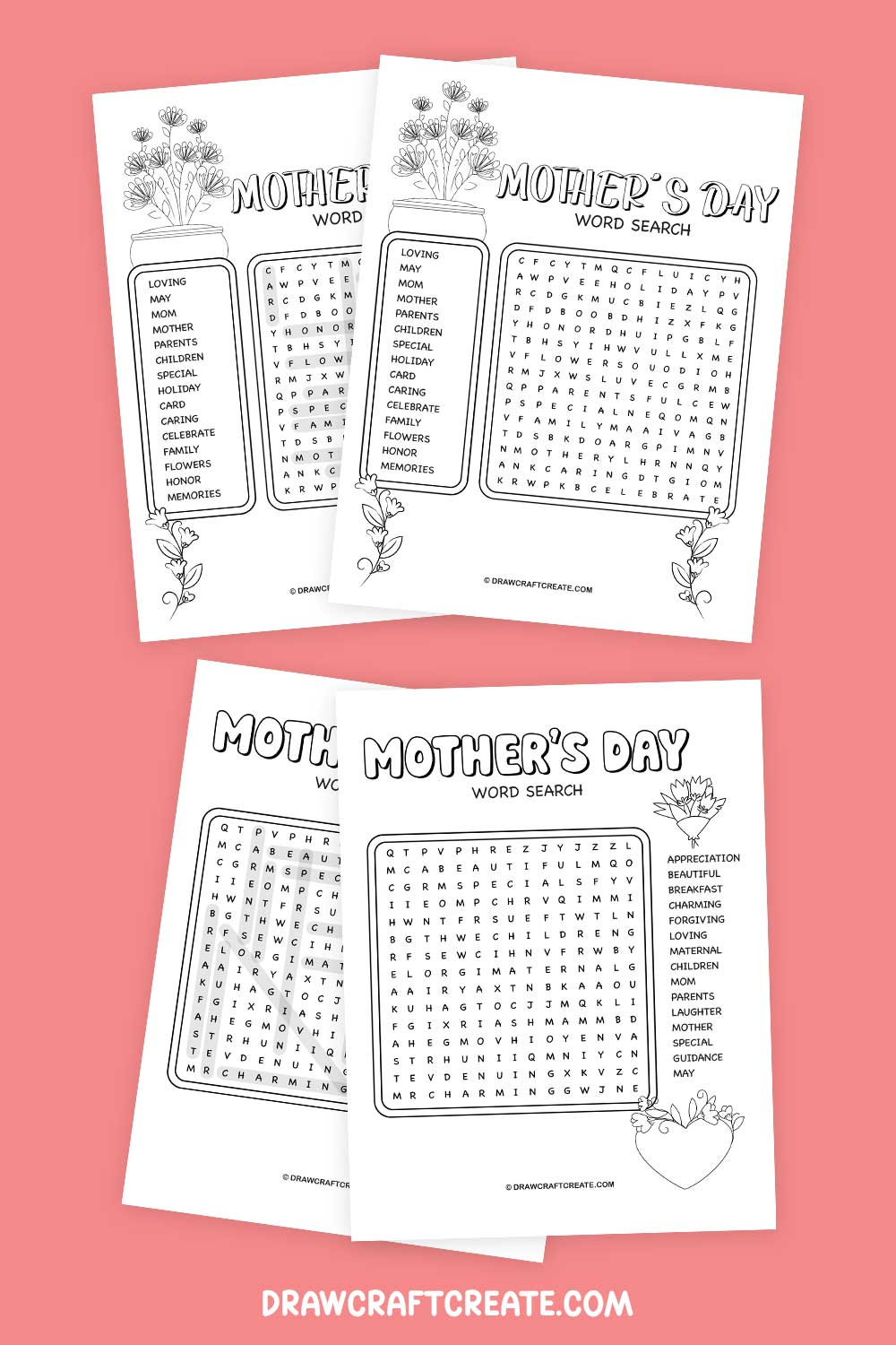 Mother's Day Word Search Answer