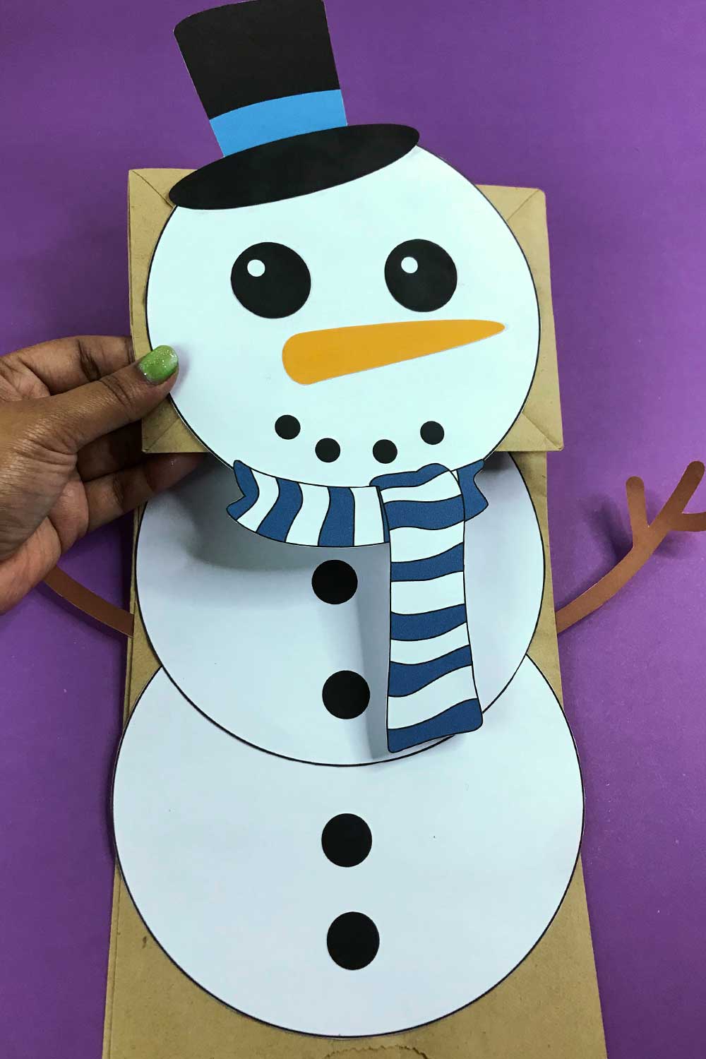 Paper Bag Snowman Craft