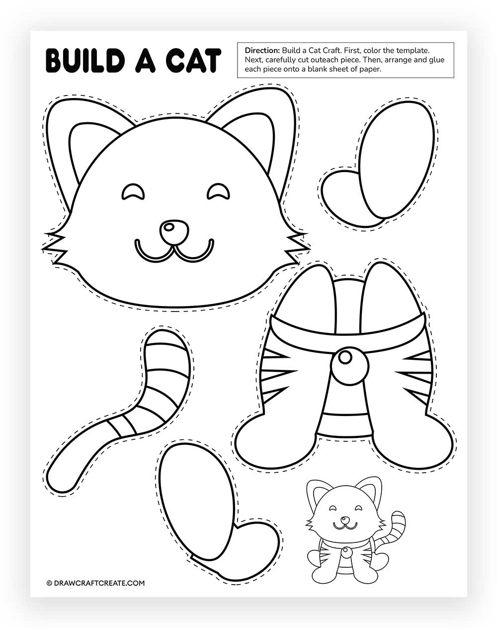 Printable Build A Cat Craft