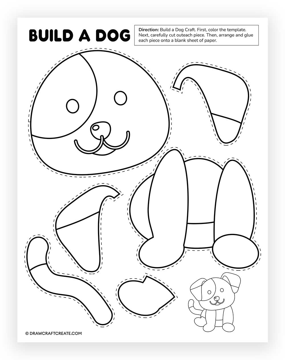 Printable Build A Dog Craft