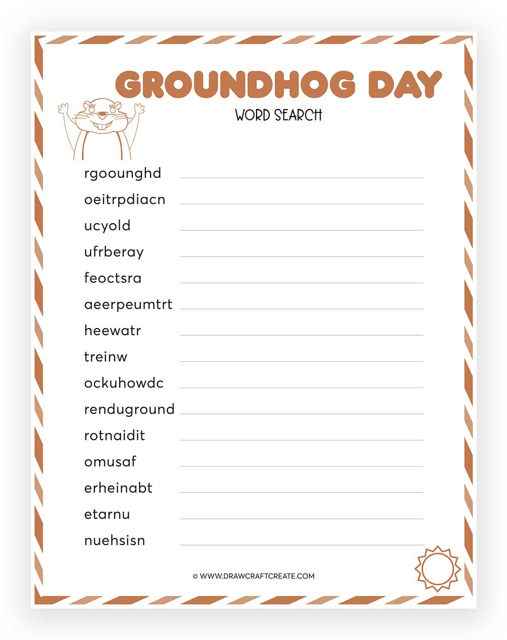 free printables for groundhog day