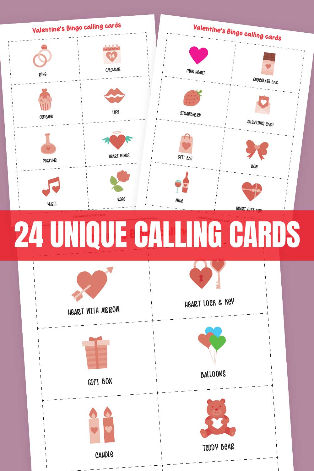 Printable Valentines Day Bingo Calling Cards
