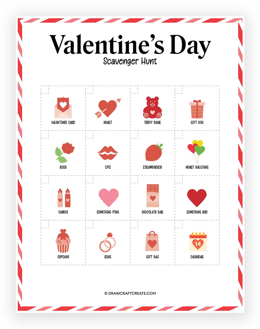 Printable Valentine's Day Scavenger Hunt