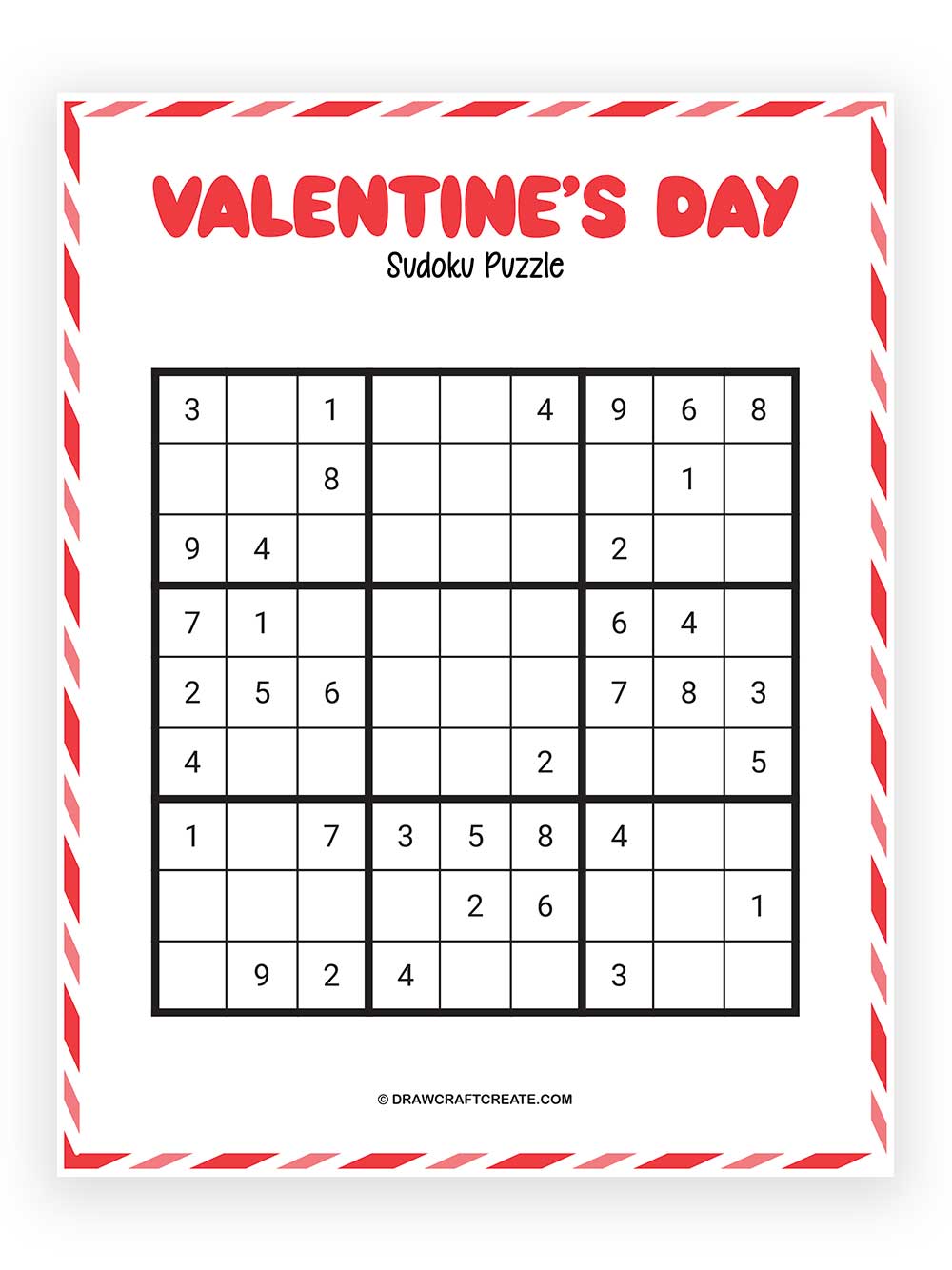 Printable Valentines Day Sudoku