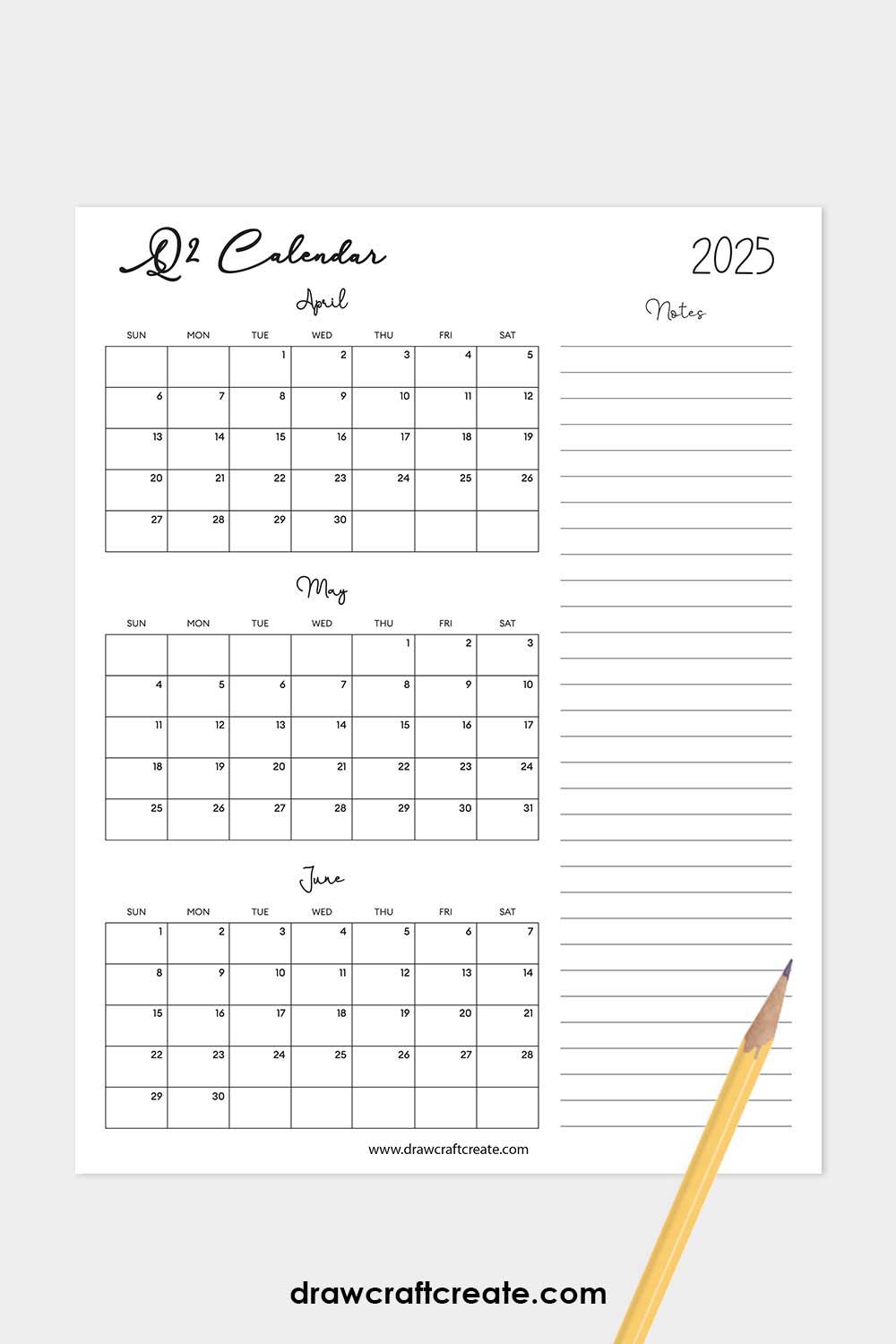 Q2 2025 calendar