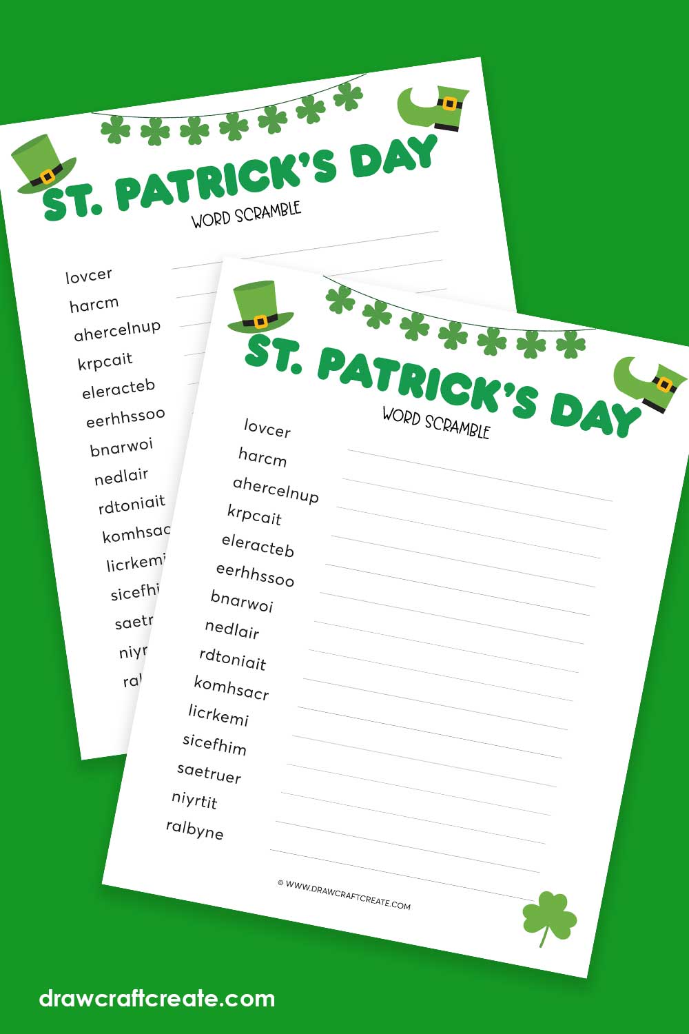 St. Patrick's Day word scramble