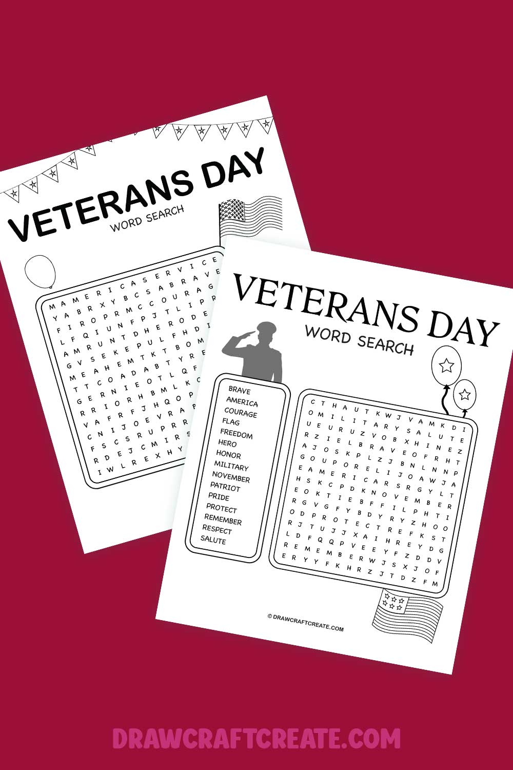 Veterans Day Word Search Printable