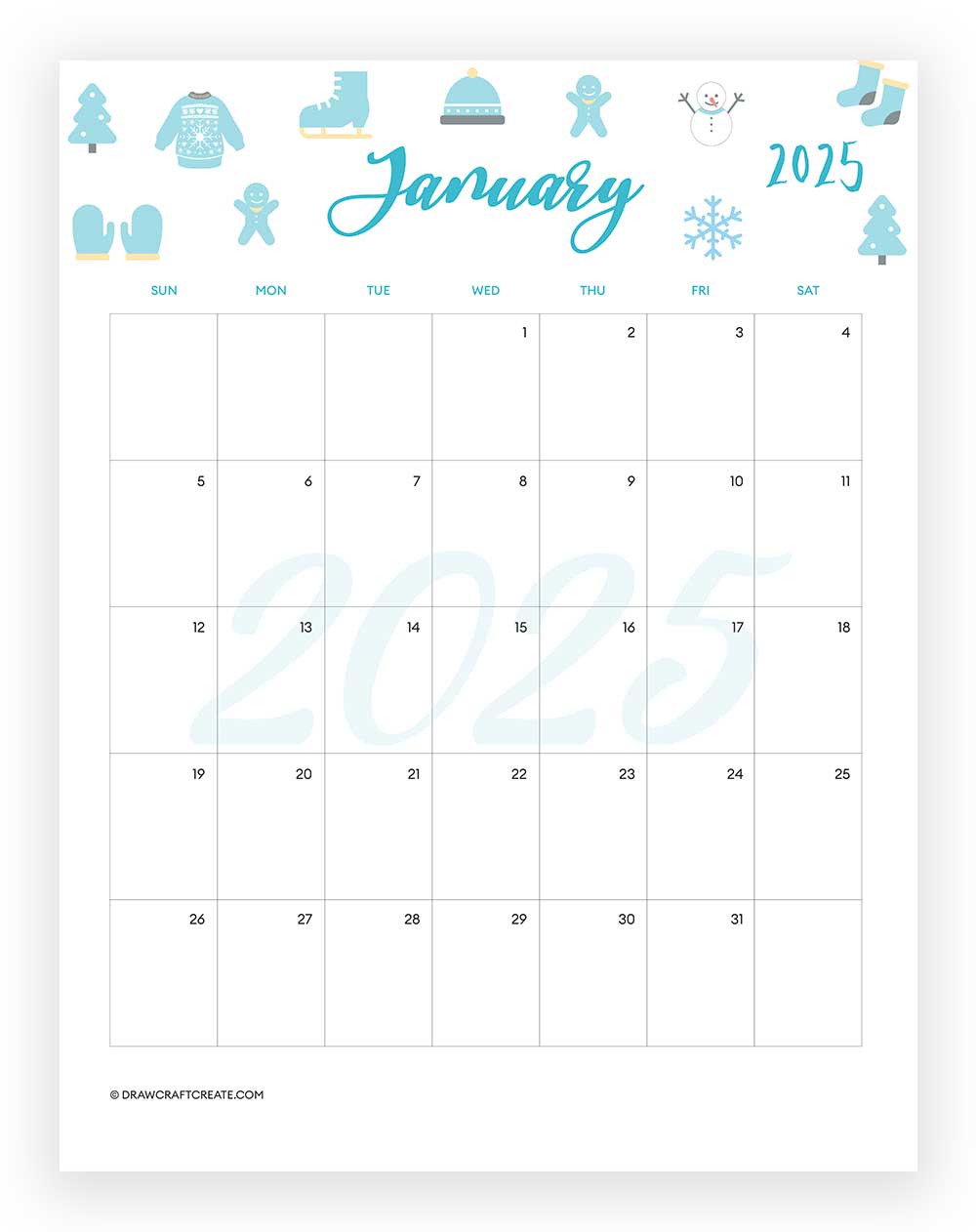 january 2025 calendar