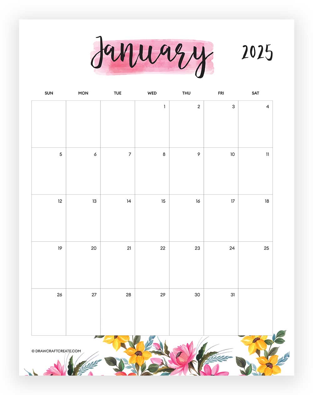 january 2025 calendar