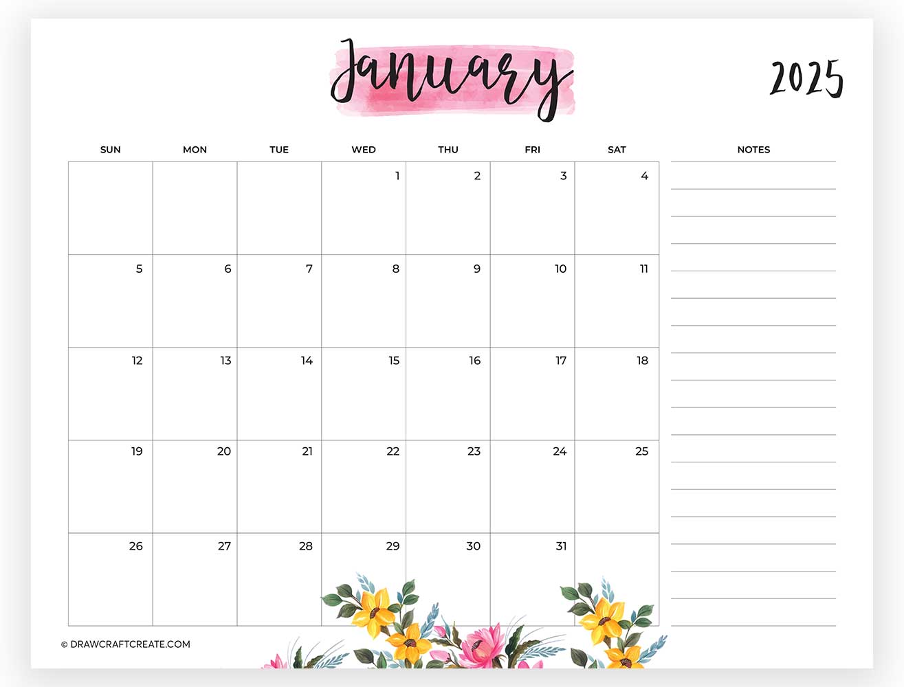 january 2025 calendar