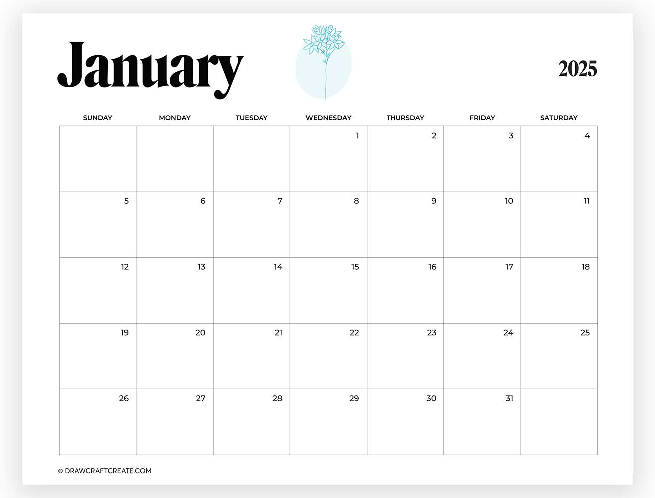 january 2025 calendar