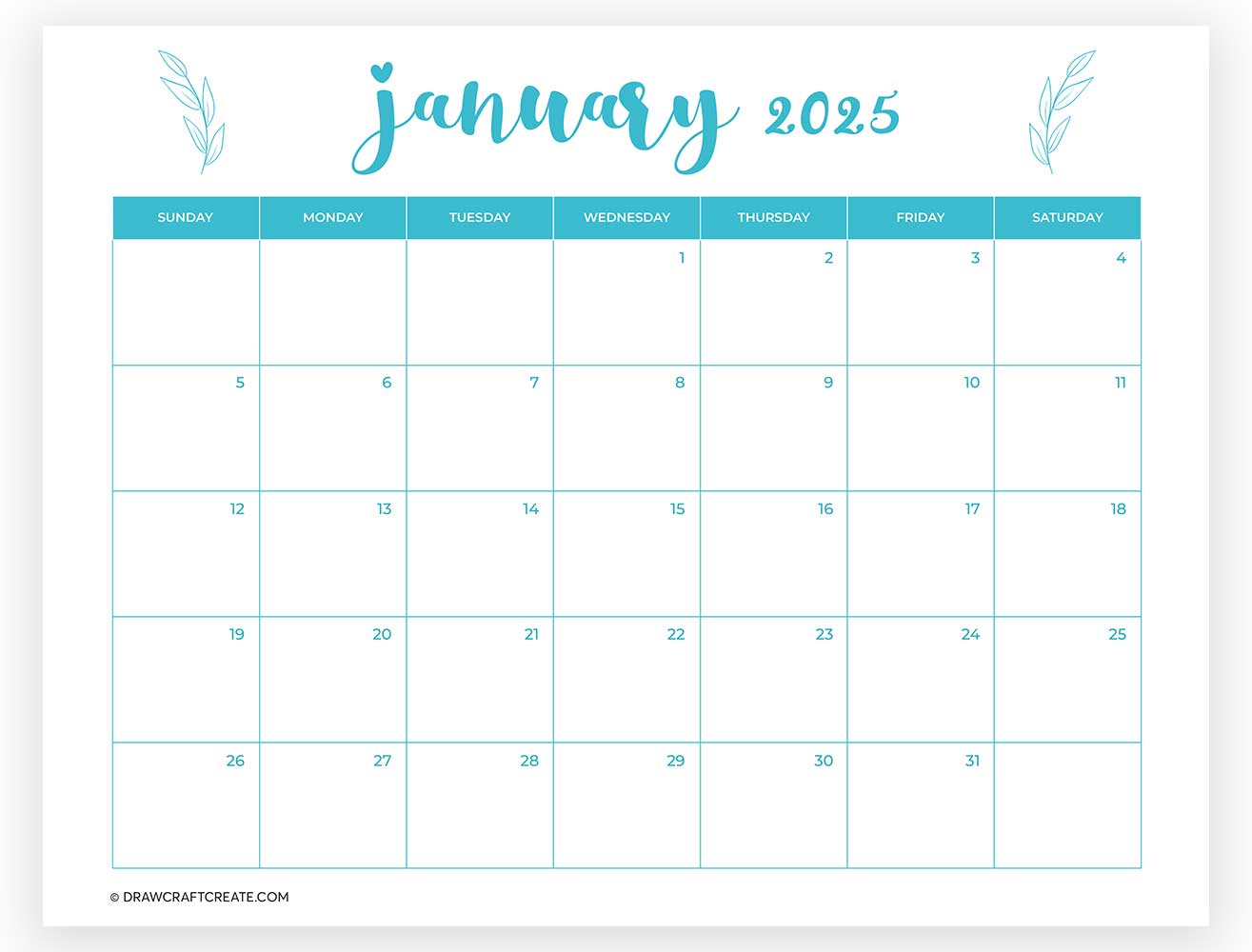 january 2025 calendar