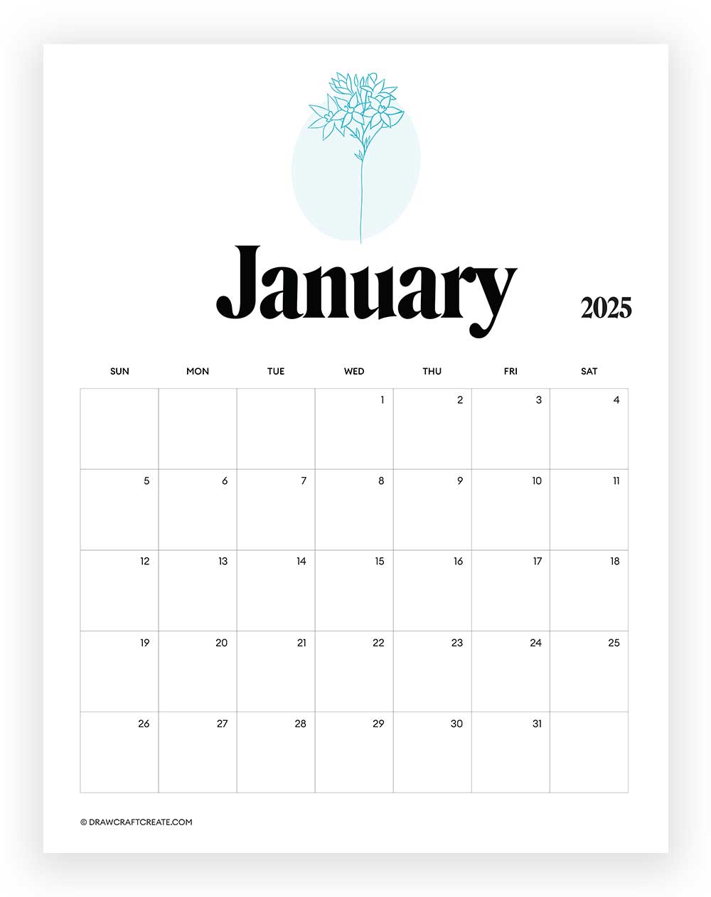 january 2025 calendar